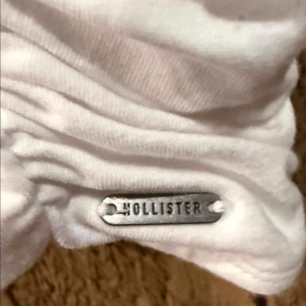 Hollister White Ruched Crop Top~Small - Picture 2 of 9